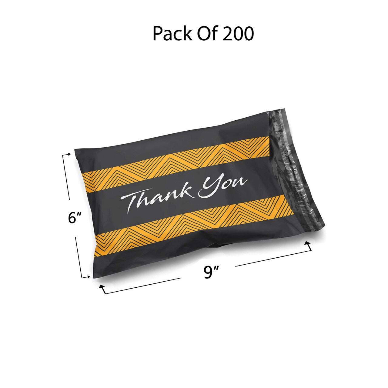 200 Count Glossy Poly Mailer Envelopes 6" x 9" for Premium Thank You Shipping Bags for Small Business